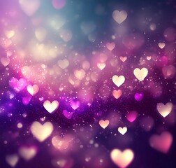 Purple hearts design background