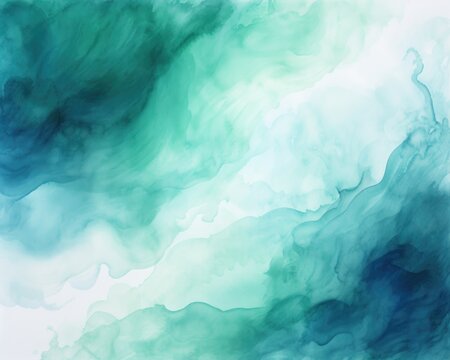 Green and Blue Wave Painting