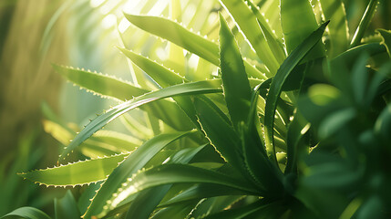 Planta suculenta verde exibindo texturas com luz suave e sombras delicadas