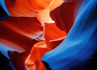 Aerial view of antelope canyon revealing stunning rock formations at midday.