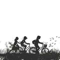 Freedom in Motion: Bike Riders' Silhouettes