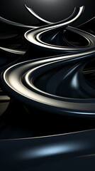 Abstract Black Background. Futuristic Sphere Unveiled