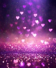 Purple hearts design background