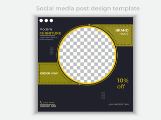 Creative  furniture sale design social media or Instagram post template design