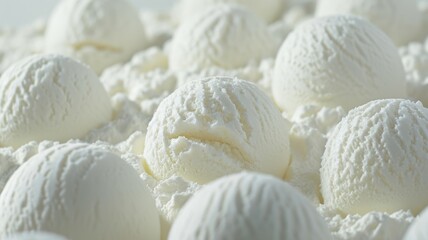 Arranged snowballs cream create an enchanting ice cream landscape