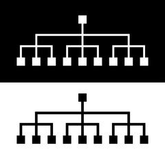Hierarchy, structure or chain of elements icon. Control pyramid pictogram. A model of a company, organization, or relationship diagram.