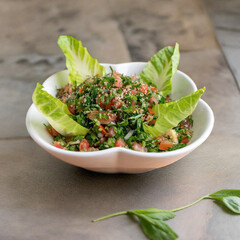 fresh salad on a wooden table