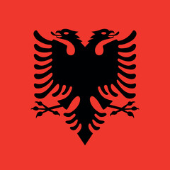 Eagle illustration. Albanian coat of arms, double-headed eagle. State symbol of the Republic of Albania.