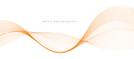 Abstract vector orange wavy lines. Moden background design.