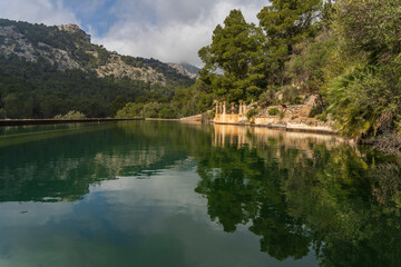 Fototapeta na wymiar the royal pond. Raixa, public property, municipality of Bunyola, Majorca, Balearic Islands, Spain