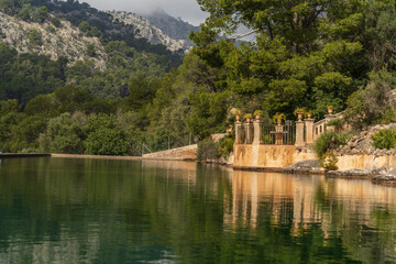 Fototapeta premium the royal pond. Raixa, public property, municipality of Bunyola, Majorca, Balearic Islands, Spain