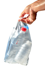 Garbage plastic bottles on transparent background PNG