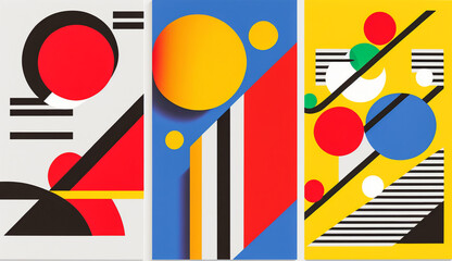 Bright and Bold Wallpaper. Geometric Art Concept