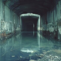 a long tunnel with water