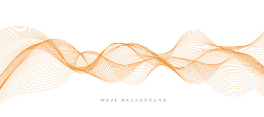 Abstract vector orange wavy lines. Moden background design.