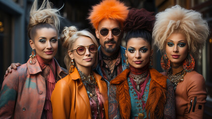 Crazy Hair Clan.  Quirky Hairstyle Ensemble..
