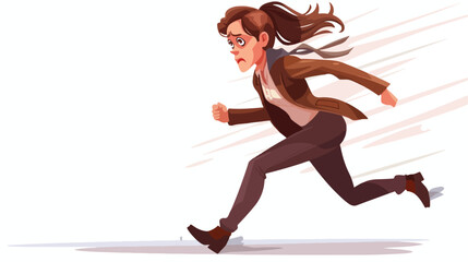 Businesswoman Running Extressed Avatar  Character Isolated