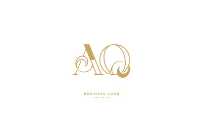 Obraz premium AQ, QA, A, Q ,Abstract Letters Logo Monogram