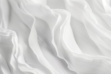 white wavy fabric background - obrazy, fototapety, plakaty