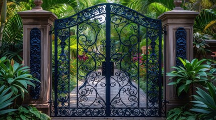 decorate garden shine of gate