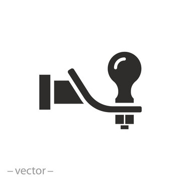 car tow hitch icon, towbar, flat vector illustration