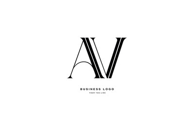 AV, VA, A, V, Abstract Letters Logo Monogram