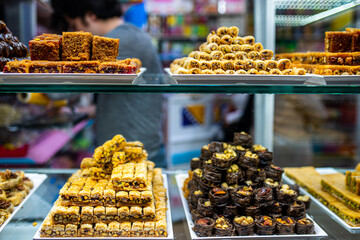 Assorted Traditional Baklava in a Sarajevo Sweet Shop, Bosnia and Herzegovina