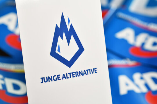 Burgdorf, Lower Saxony, Germany - February 7, 2024: Young Alternative for Germany, Junge Alternative -  JA is a right-wing extremist youth organisation in Germany