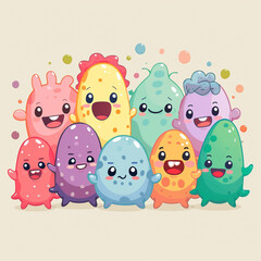 The Cute bacteria with many emotions
