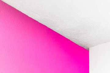 Abstract minimal interior background with pink illumination in a corner
