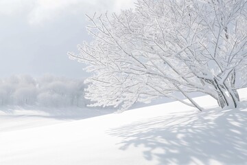 trees in snow and ice - obrazy, fototapety, plakaty