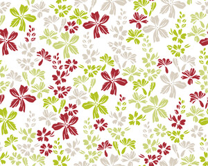 Small field forget-me-not flowers repeat pattern vector illustration. Ditsy