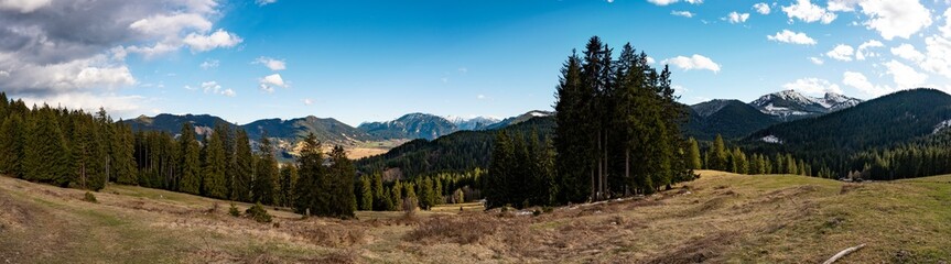 panorama of the mountains, alps, ammergauer alpen