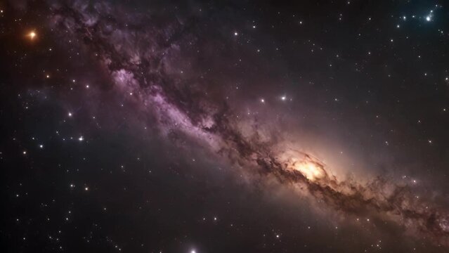 Deep cosmos awash with starry light, nebulae dance among galaxies in the vast, dark canvas of space