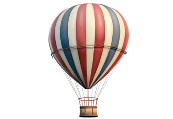 Naklejka premium Striped hot air balloon in the sky, cut out - stock png.