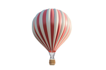 Fototapeta premium Striped hot air balloon in the sky, cut out - stock png.
