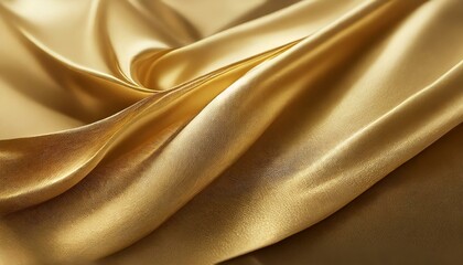 Texture en gros plan de soie dorée naturelle. Tissu Doré clair, arrière-plan surface lisse.