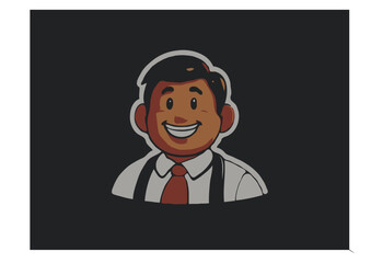 bussiness man cartoon character of person with a smile, happy Employee Appreciation Day in ofice