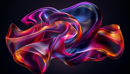 A dynamic and fluid abstract image of colorful silk fabric in motion, representing a sense of softness and flow