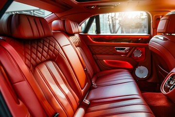 Luxury Vehicle Interior with Elegant Leather Seats and Modern Design. Generative ai