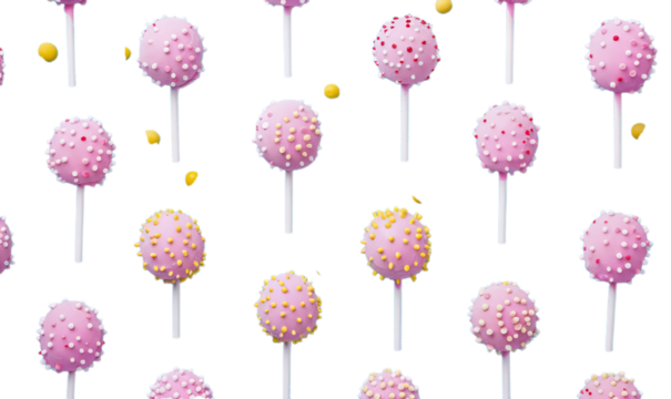 A sets of the easter lolipops in pastel color on transprarent background.