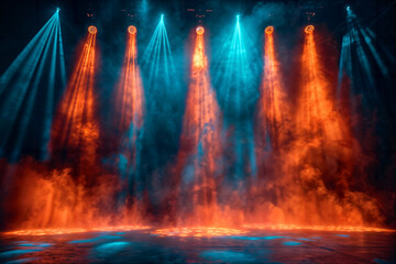 Dramatic Stage Lights with Smoke Effects.