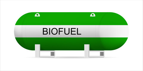 Biofuel tank, realistic, on a white background. Vector illustration