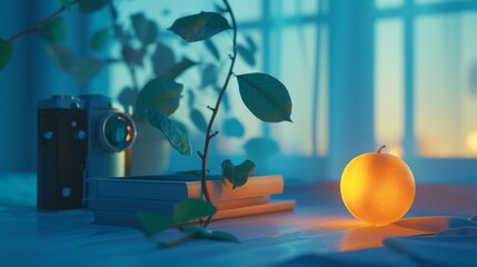 Still Life With Books Candles