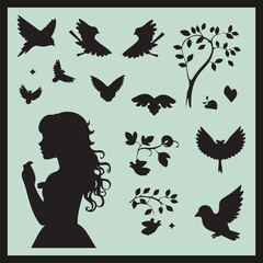 silhouette of a child with a butterfly