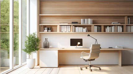 Modern Workspace. Minimalist Workspace Oasis