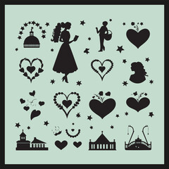 set of cards with hearts