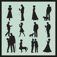 silhouettes of people in situations