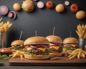 Illustrated Burger and Fast Food Background