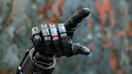 robot hand points forward